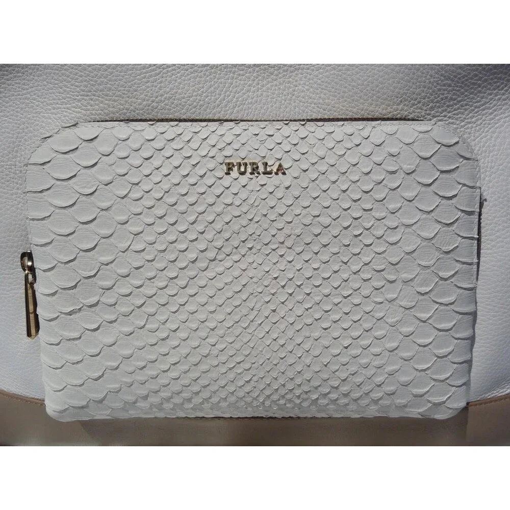 NWOT Furla FRIDA calf Leather Satchel, Dust Bag, Rare, Msrp $548 MINT - Picture 6 of 12